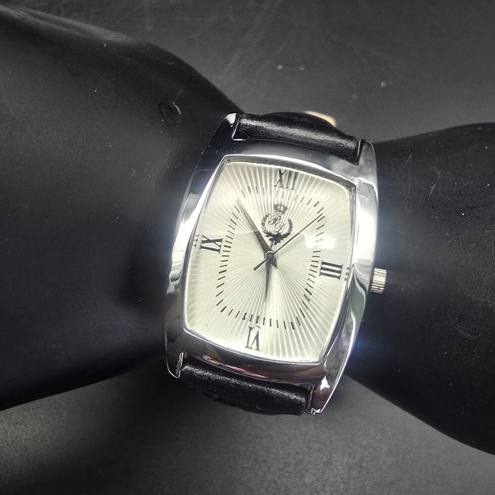 Premier Designs Black Silver Tone Quartz Watch WORKS Working